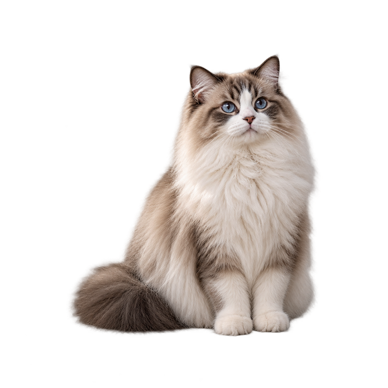 Ragdoll-Katze auf einem Teppich