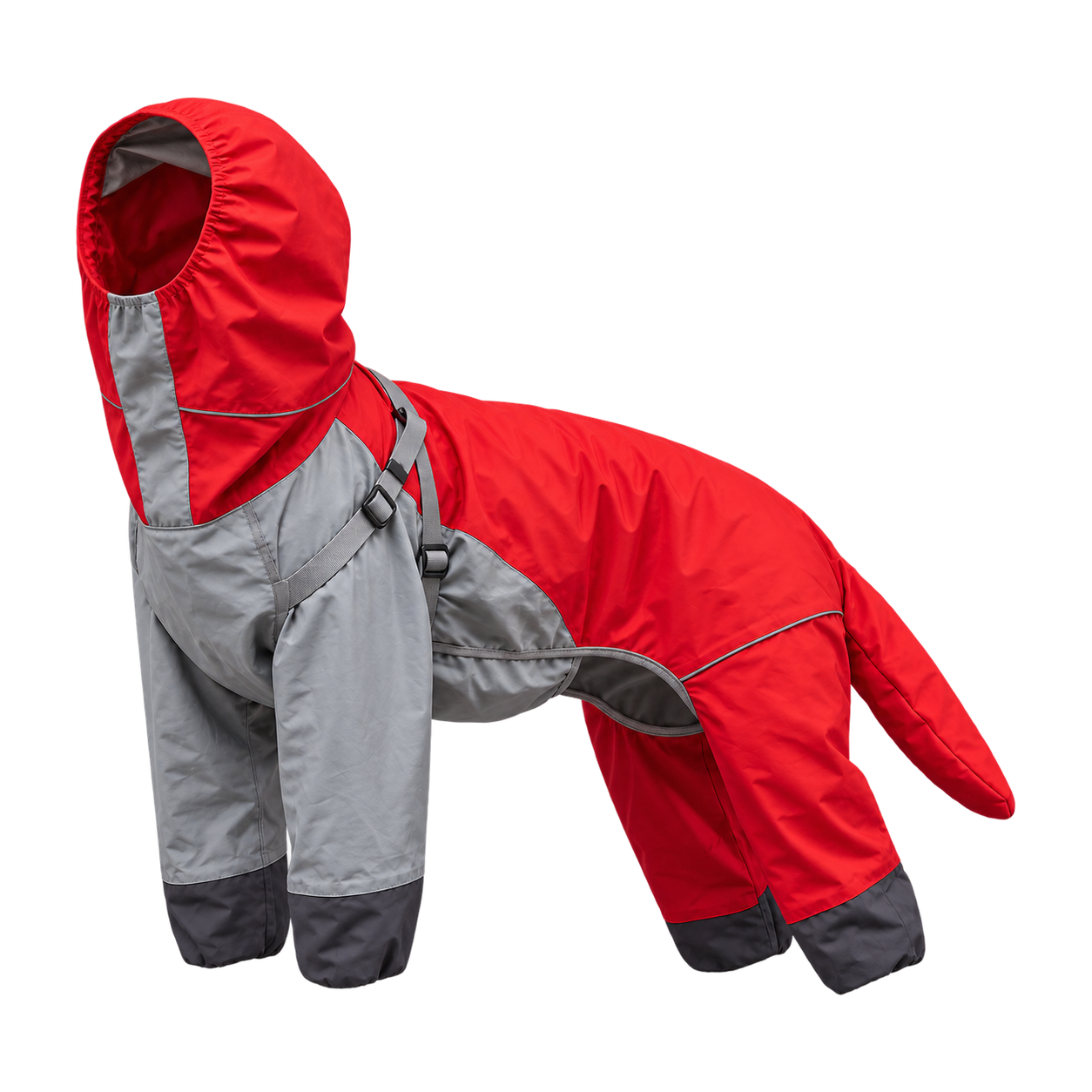 Regenmantel mit Kapuze und Vollschutz für Hunde