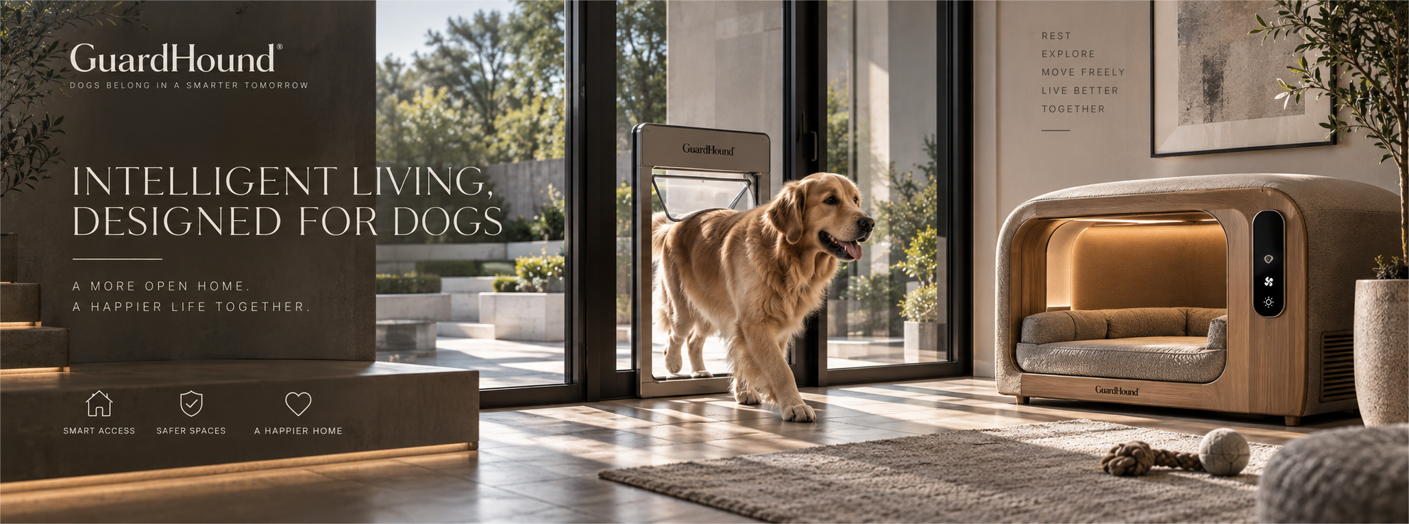 GuardHound Markenanzeige · Smartes Wohnen & Zugang